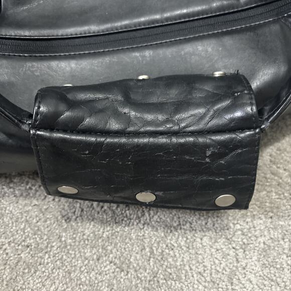 VTG Leather Nike Golf Weekender Duffel Bag Black Large - Picture 14 of 16